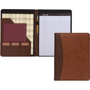 Samsill Two-Tone Pad Holder - PU Leather - Brown, Black, Tan Product Image 