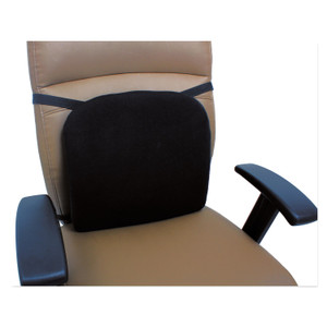 Alera Cooling Gel Memory Foam Backrest, Two Adjustable Chair-Back Straps, 14.13 x 14.13 x 2.75, Black (ALECGC411) View Product Image