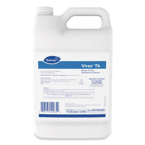 Diversey Virex TB Disinfectant Cleaner, Lemon Scent, Liquid, 1 gal Bottle, 4/Carton (DVO101104260) View Product Image