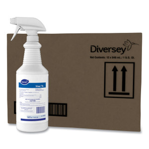 Diversey Virex TB Disinfectant Cleaner, Lemon Scent, Liquid, 32 oz Bottle, 12/Carton View Product Image
