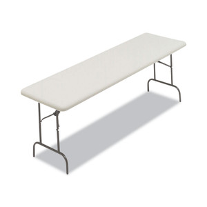 AbilityOne 7105016976847 SKILCRAFT Blow Molded Folding Tables, Rectangular, 96w x 30d x 29h, Gray (NSN6976847) View Product Image