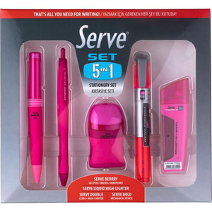 So-Mine Serve 5 in 1 Stationery Set - Pink Product Image 