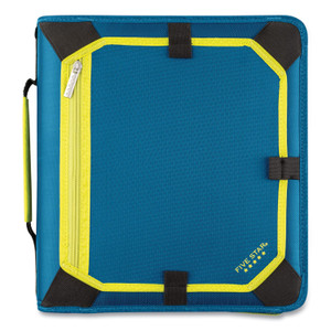 Five Star Zipper Binder, 3 Rings, 2" Capacity, 11 x 8.5, Teal/Yellow Accents (ACC29052IH8) View Product Image