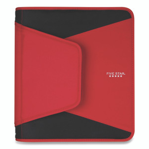 Five Star Tech Zipper Binder, 3 Rings, 1.5" Capacity, 11 x 8.5, Red/Black Accents View Product Image