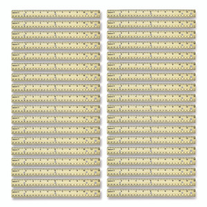 Westcott Three-Hole Punched Wood Ruler, Standard/Metric, 12" (30 cm) Long, Natural Wood, 36/Box View Product Image