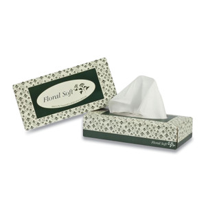 Floral Soft White Facial Tissue, 2-Ply, 100 Sheets/Box, 30 Boxes/Carton (APAF100) View Product Image