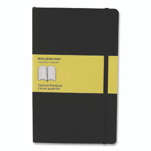 Moleskine Hard Cover Notebook, 1-Subject, Quadrille Rule, Black Cover, (120) 8.25 x 5 Sheets View Product Image