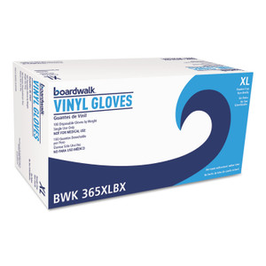 Boardwalk General Purpose Vinyl Gloves, Powder/Latex-Free, 2.6 mil, X-Large, Clear, 100/Box, 10 Boxes/Carton View Product Image