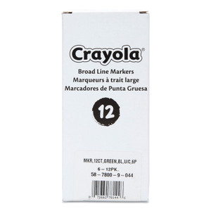 Crayola Broad Line Washable Markers, Broad Bullet Tip, Green, 12/Box (CYO587800044) View Product Image