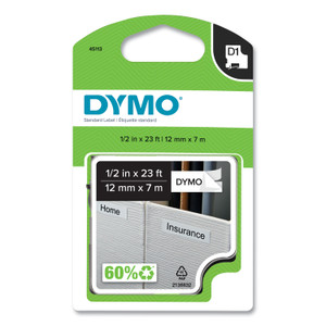 DYMO D1 High-Performance Polyester Removable Label Tape, 0.5" x 23 ft, Black on White (DYM45113) View Product Image