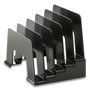 Officemate Recycled Incline Mail Sorter, 5 Sections, Envelopes, 8 x 5.5 x 6, Black View Product Image