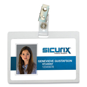 SICURIX Self Laminating Badge Holder, Horizontal, 3.5 x 2.25, Clear, 25/Pack (SRXBAU62916) View Product Image