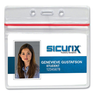 SICURIX Sealable Cardholder, Horizontal, 3.75 x 2.62, Clear, 50/Pack (SRXBAU47830) View Product Image