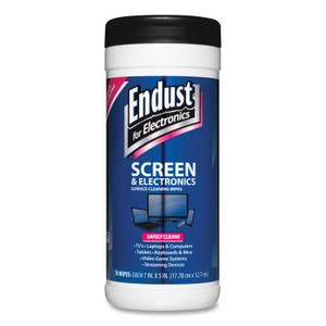 Endust Antistatic Cleaning Wipes, Premoistened, 5 x 7, Clean Scent, White, 70/Canister (END11506) View Product Image