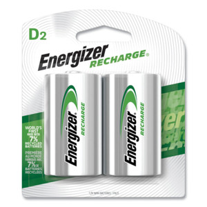 Energizer NiMH Rechargeable D Batteries, 1.2 V, 2/Pack (EVENH50BP2) View Product Image