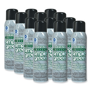 Simple Green Foaming Crystal Industrial Cleaner and Degreaser, 20 oz Aerosol Spray, 12/Carton (SMP19010) View Product Image