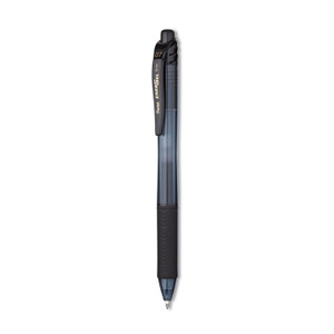 Pentel EnerGel-X Gel Pen, Retractable, Medium 0.7 mm, Black Ink, Smoke/Black Barrel, 5/Pack View Product Image