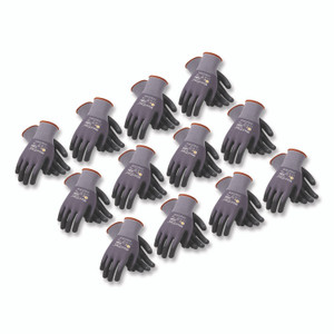 MaxiFlex Ultimate Seamless Knit Nylon Gloves, Nitrile Coated MicroFoam Grip on Palm and Fingers, Small, Gray, 12 Pairs View Product Image