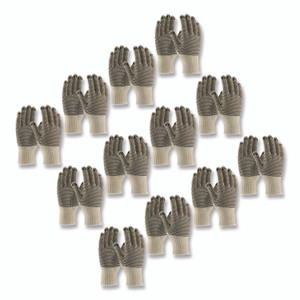 PIP PVC-Dotted Cotton/Polyester Work Gloves, Small, Gray/Black, 12 Pairs View Product Image