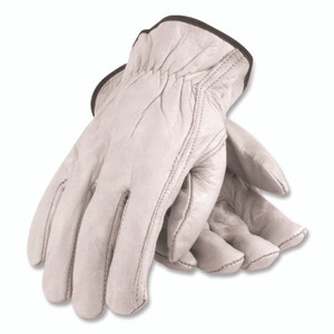 PIP Top-Grain Pigskin Leather Drivers Gloves, Economy Grade, Medium, Gray View Product Image