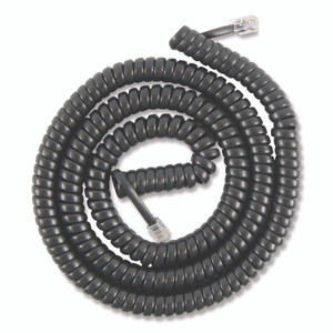 Power Gear Coiled Phone Cord, Plug/Plug, 12 ft, Black PWG2763986177 View Product Image