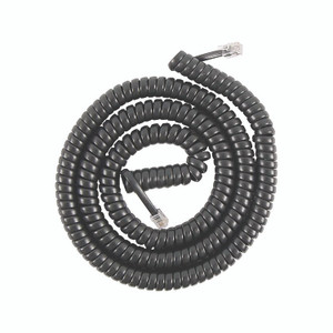 Power Gear Coiled Telephone Cord, Plug/Plug, 25 ft, Black View Product Image