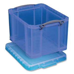 Snap-Lid Storage Bin, 8.45 Gal, 14" X 18" X 12.25", Transparent Blue (RUA32TBL) View Product Image