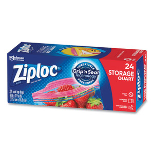 Ziploc Seal Top Bags, Quart, 7.44" x 7", Clear, 24/Box View Product Image