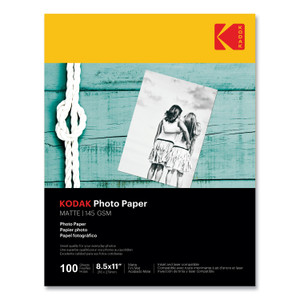 Kodak Photo Paper, 7.2 mil, 8.5 x 11, Matte White, 100/Pack View Product Image