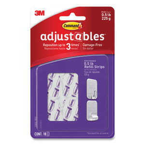 Command Adjustables Repositionable Mini Refill Strips, Holds up to 0.5 lb, 1.03 x 1.32, White, 18 Strips (MMM1782018ES) View Product Image