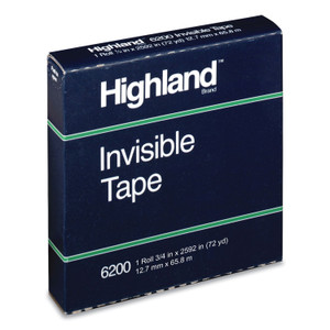 Invisible Permanent Mending Tape, 3" Core, 0.5" X 72 Yds, Clear (MMM6200122592) View Product Image
