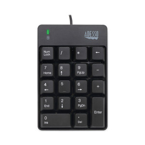 Adesso Spill-Resistant 18-Key Numeric Keypad, Black (ADEAKB601UB) View Product Image