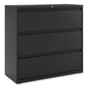 Lateral File, 3 Legal/Letter/A4/A5-Size File Drawers, Black, 42" x 18.63" x 40.25" (ALEHLF4241BL) View Product Image