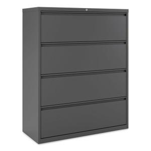 Lateral File, 4 Legal/Letter/A4/A5-Size File Drawers, Charcoal, 42" x 18.63" x 52.5" (ALEHLF4254CC) View Product Image