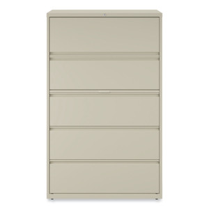 Alera Lateral File, 5 Legal/Letter/A4/A5-Size File Drawers, Putty, 42" x 18.63" x 67.63" View Product Image