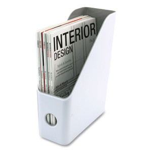 Advantus Fusion Magazine File, 4.25 x 9.5 x 12, White/Gray View Product Image