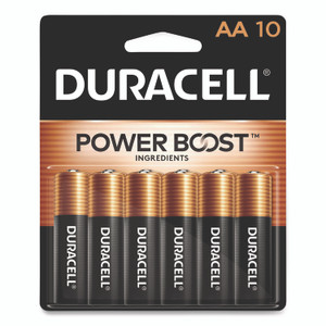 Duracell Power Boost CopperTop Alkaline AA Batteries, 10/Pack View Product Image