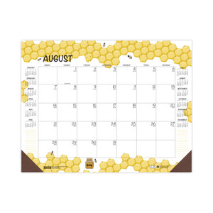 Recycled Honeycomb Desk Pad Calendar, 22 x 17, White/Multicolor Sheets, Brown Corners, 12-Month (Aug to July): 2023 (HOD1565) View Product Image
