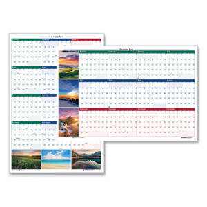 House of Doolittle Earthscapes Recycled Reversible/Erasable Yearly Wall Calendar, Nature Photos, 24 x 37, White Sheets, 12-Month (Jan-Dec): 2024 View Product Image