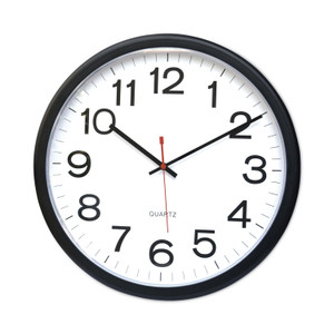 Universal Indoor/Outdoor Round Wall Clock, 13.5" Overall Diameter, Black Case, 1 AA (sold separately) Product Image 