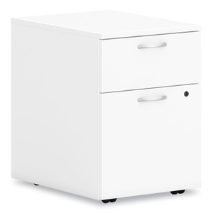 HON Mod Mobile Pedestal, Left or Right, 2-Drawers: Box/File, Legal/Letter, Simply White, 15" x 20" x 20" (HONPLPMBFLP1) View Product Image