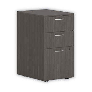 HON Mod Mobile Pedestal, Left or Right, 3-Drawers: Box/Box/File, Legal/Letter, Slate Teak, 15" x 20" x 28" (HONPLPMBBFLS1) View Product Image