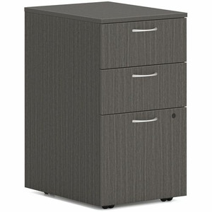 HON Mod HLPLPMBBF Pedestal - 28" Height x 15" Width x 20" Depth - 3 x Box, File Drawer(s) - Finish: Slate Teak Product Image 