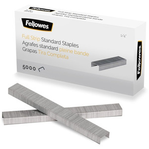 Fellowes " Full Strip of Staples 5000pk - 1/4" - for Paper - Silver Product Image 