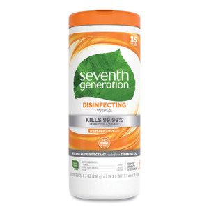 Seventh Generation Botanical Disinfecting Wipes, 7 x 8, Lemongrass Citrus, White, 35 Wipes (SEV22812EA) View Product Image