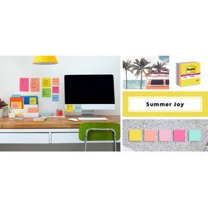 Note Pads in Summer Joy Collection Colors, 4" x 6", Note Ruled, Summer Joy Collection Colors, 90 Sheets/Pad, 3 Pads/Pack (MMM6603SSJOY) View Product Image