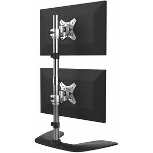 StarTech.com Vertical Dual Monitor Stand - Free Standing Height Adjustable Stacked Desktop Monitor Stand up to 27 inch VESA Mount Displays View Product Image