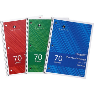 Sparco Wide Ruled Wire-bound Notebook (SPR00331) View Product Image