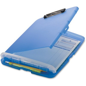 Officemate Slim Clipboard Storage Box - 1" Clip Capacity - 8 1/2" x 11" Sheet Size - Blue Product Image 