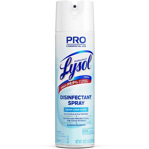Professional Lysol Disinfectant Spray - 19 fl oz (0.6 quart) - Crisp Linen Scent - Clear Product Image 